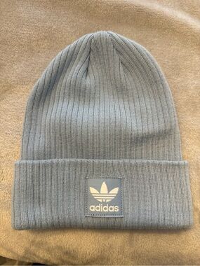 Adidas Men's Trefoil Ribbed Beanie - Light Blue